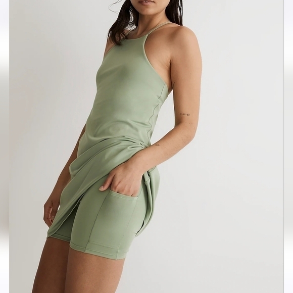 Madewell Sage Green Mini Dress - Picture 3 of 11